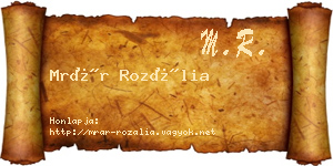 Mrár Rozália névjegykártya